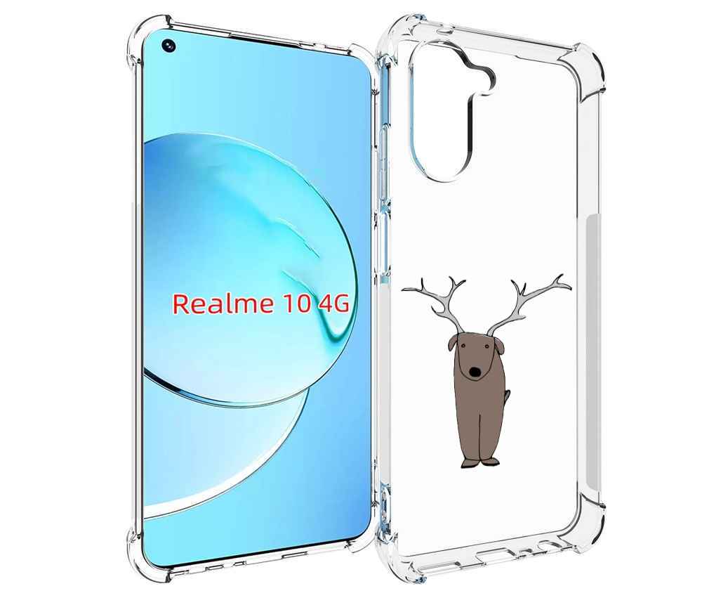 

Чехол MyPads Собака олень для Realme 10, Прозрачный, Tocco