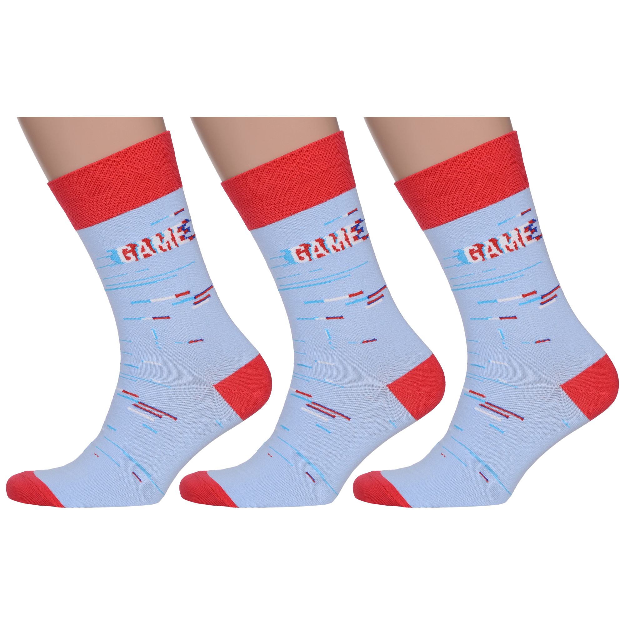 

Комплект носков мужских MoscowSocksClub msk3-М26 голубых 29, Голубой, msk3-М26