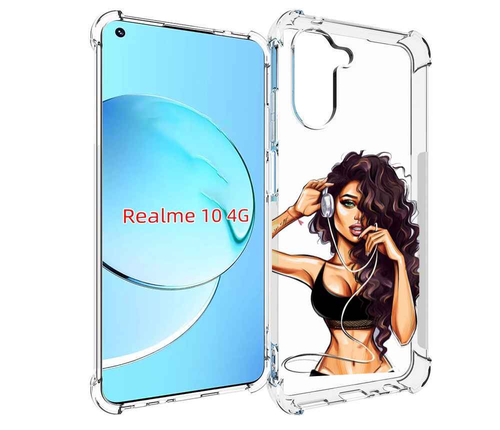 

Чехол MyPads Спортивная-девушка женский для Realme 10, Прозрачный, Tocco