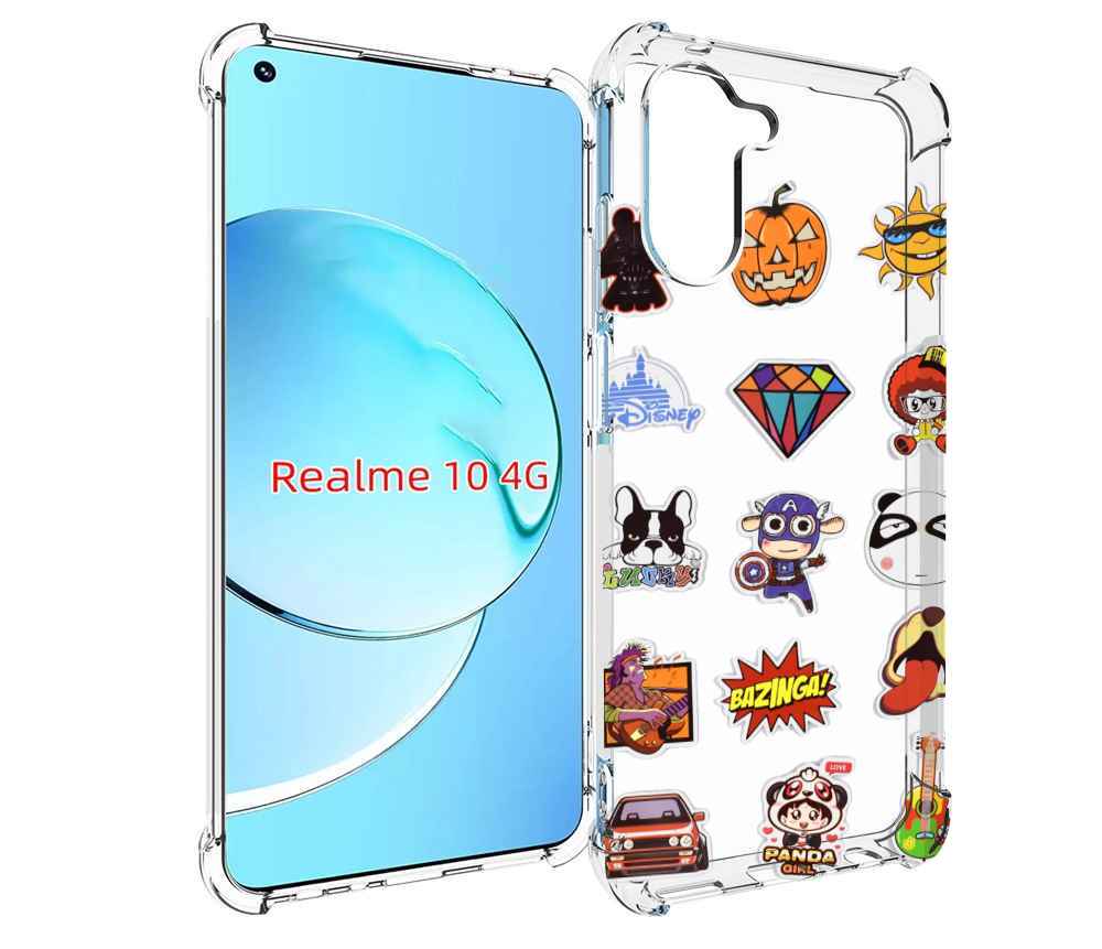 

Чехол MyPads Стикеры-2 для Realme 10, Прозрачный, Tocco