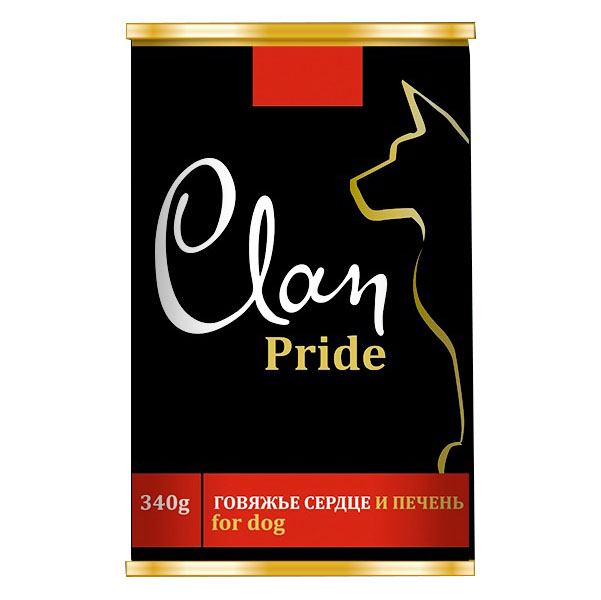 

Clan Pride Говяжье сердце и печень в желе для взрослых собак всех пород, 340 гр