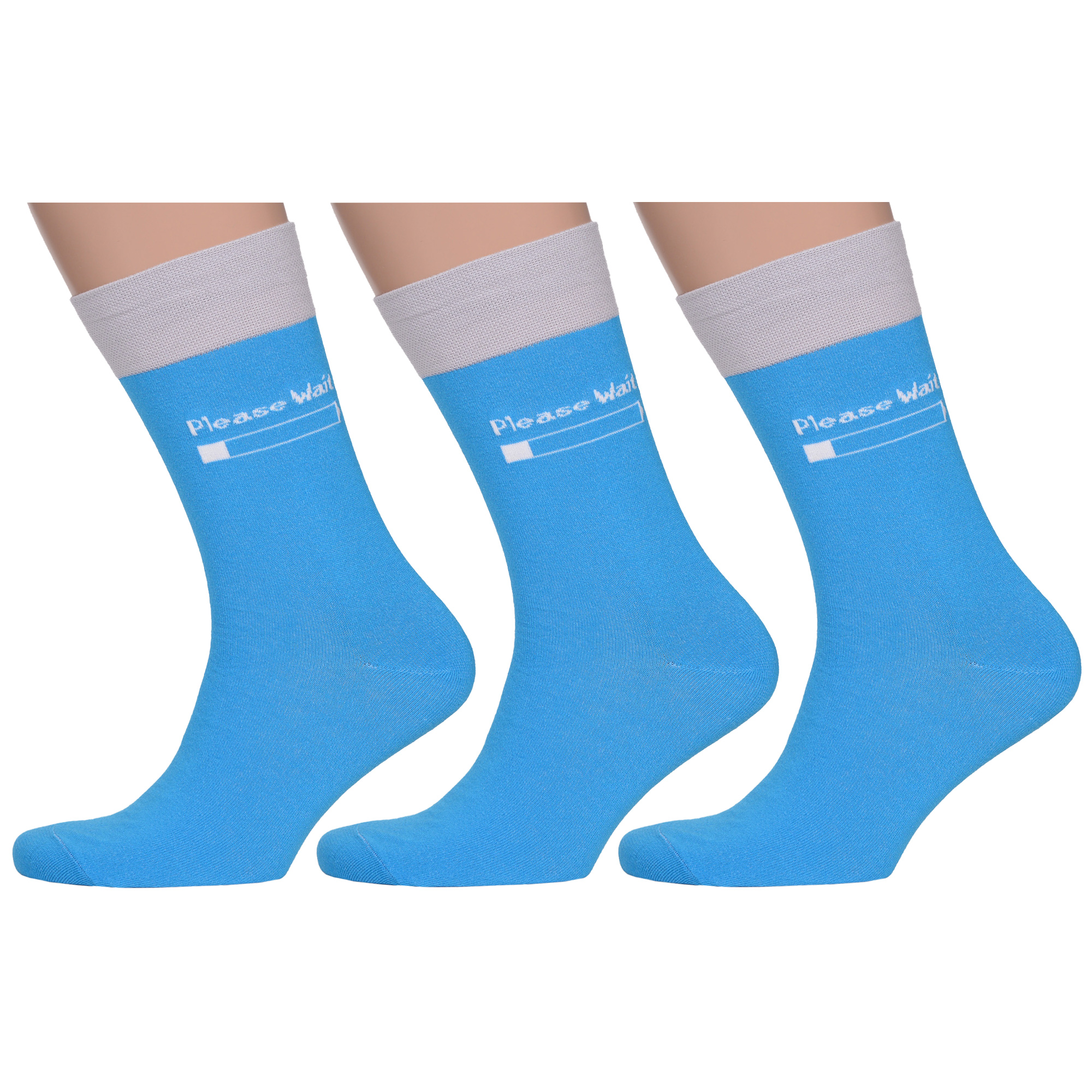 

Комплект носков мужских MoscowSocksClub msk3-М26 голубых 27, Голубой, msk3-М26