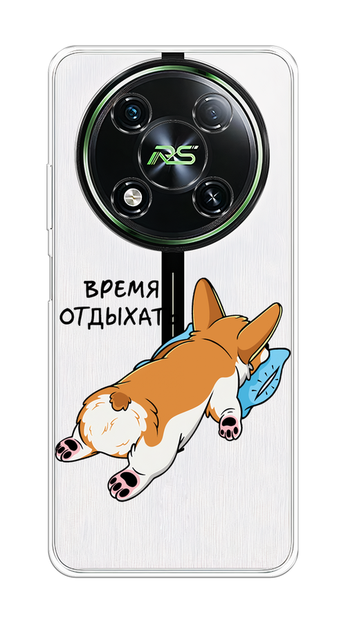 

Чехол на Itel RS4 "Корги отдыхает", Черный;коричневый;голубой, 3202150-1