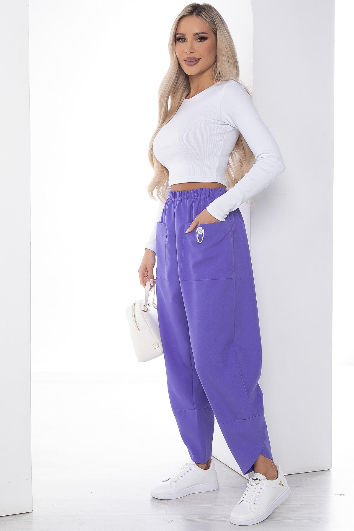 

Брюки женские LT Collection Бохо фиолетовые 46 RU, Фиолетовый, Бохо