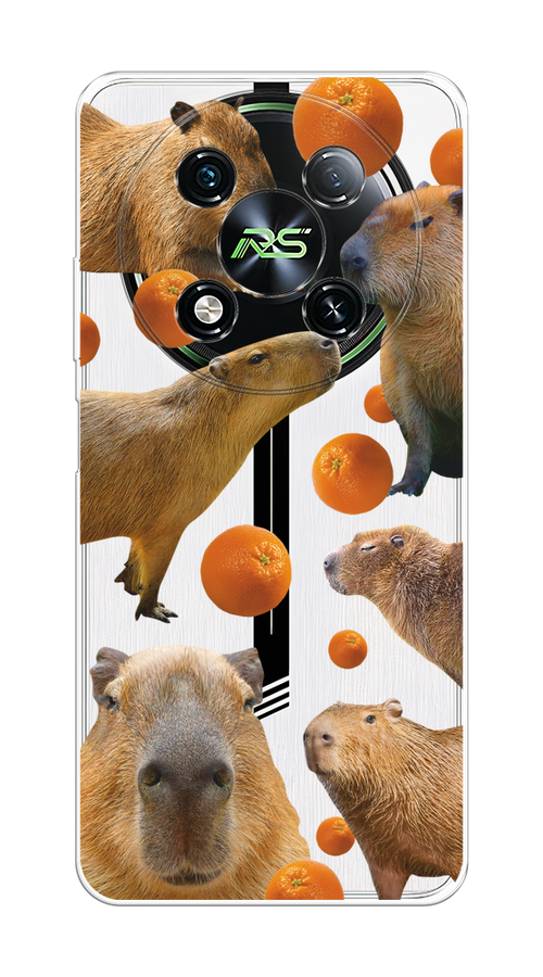 

Чехол на Itel RS4 "Капибара и апельсины", Бежевый;оранжевый, 3202150-1