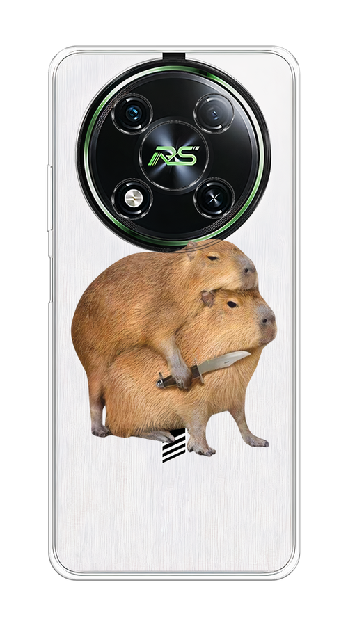 

Чехол на Itel RS4 "Капибара с ножом", Бежевый, 3202150-1