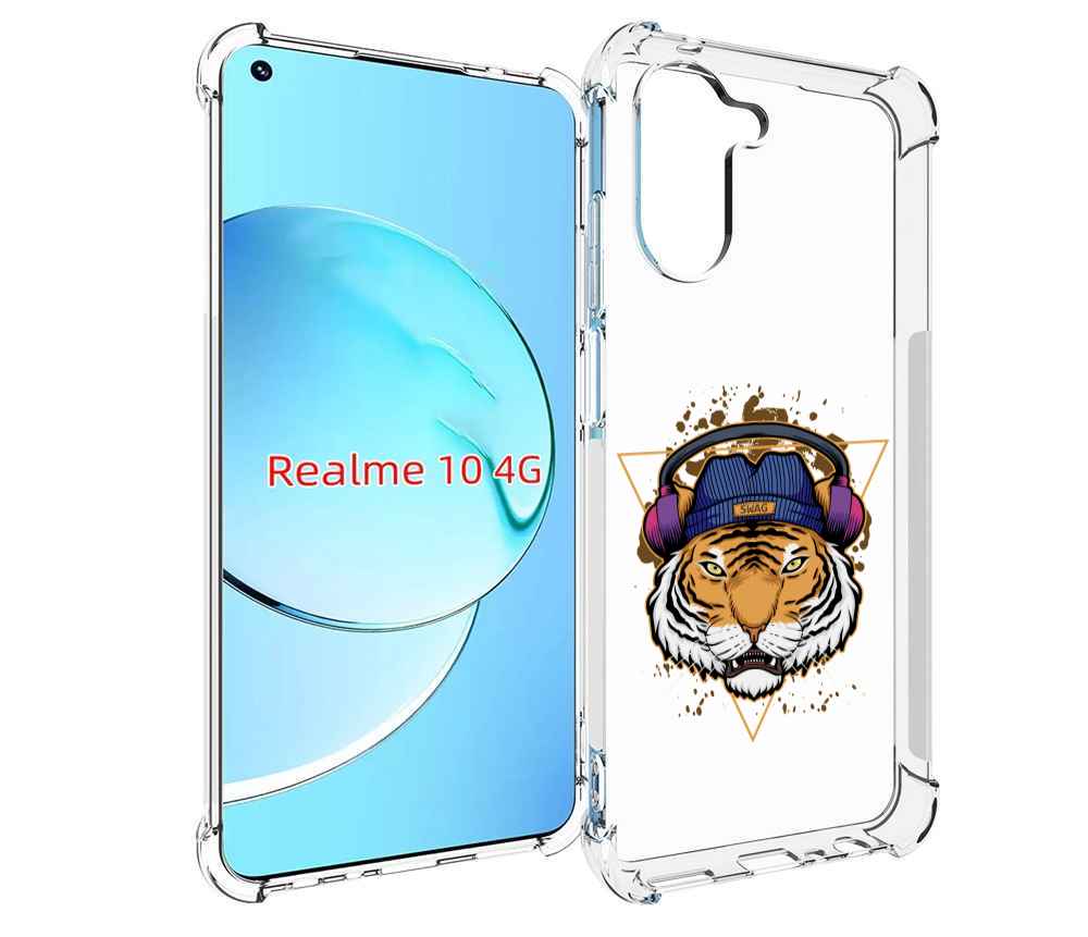

Чехол MyPads Тигр-Свэг для Realme 10, Прозрачный, Tocco