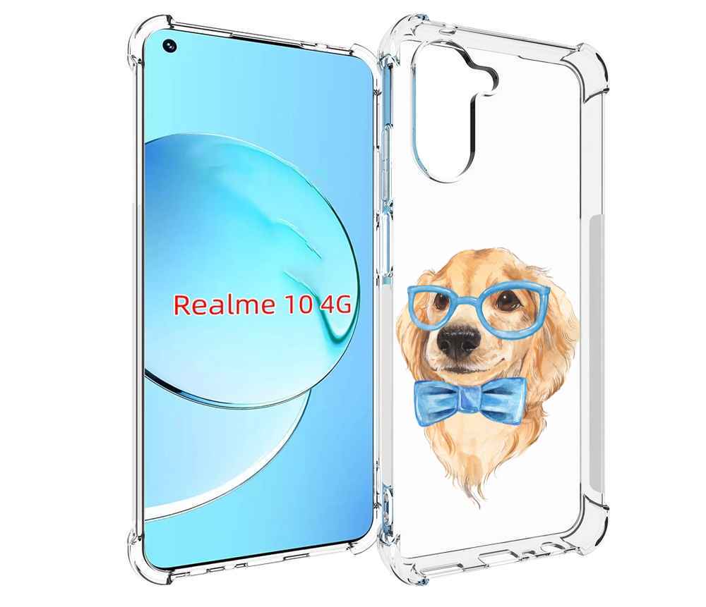 

Чехол MyPads Собака интеллигент для Realme 10, Прозрачный, Tocco