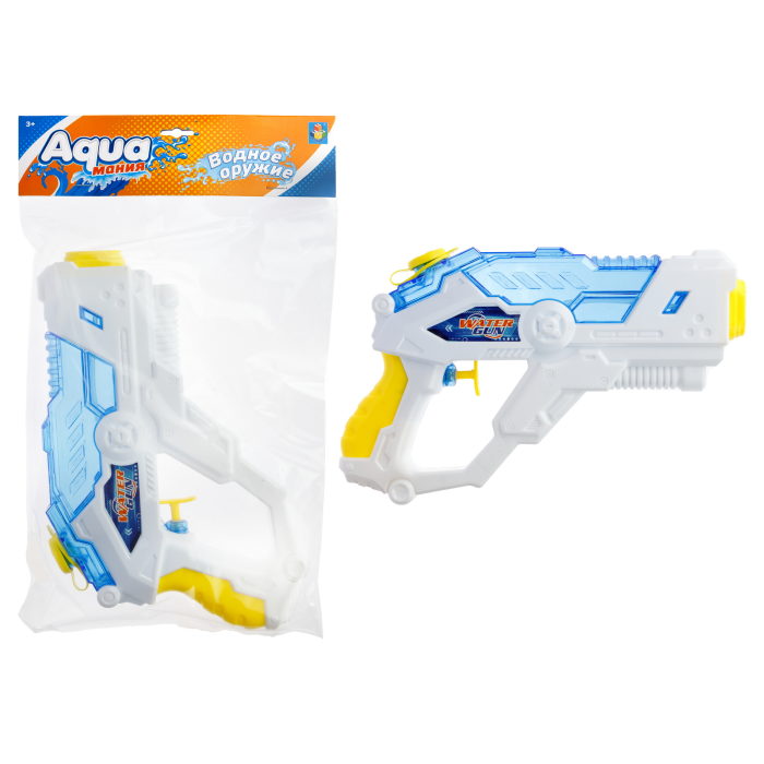 

Водное оружие игрушечное 1toy Аквамания 26,5x16,x3,5 см бело-голубой, Т23059-1
