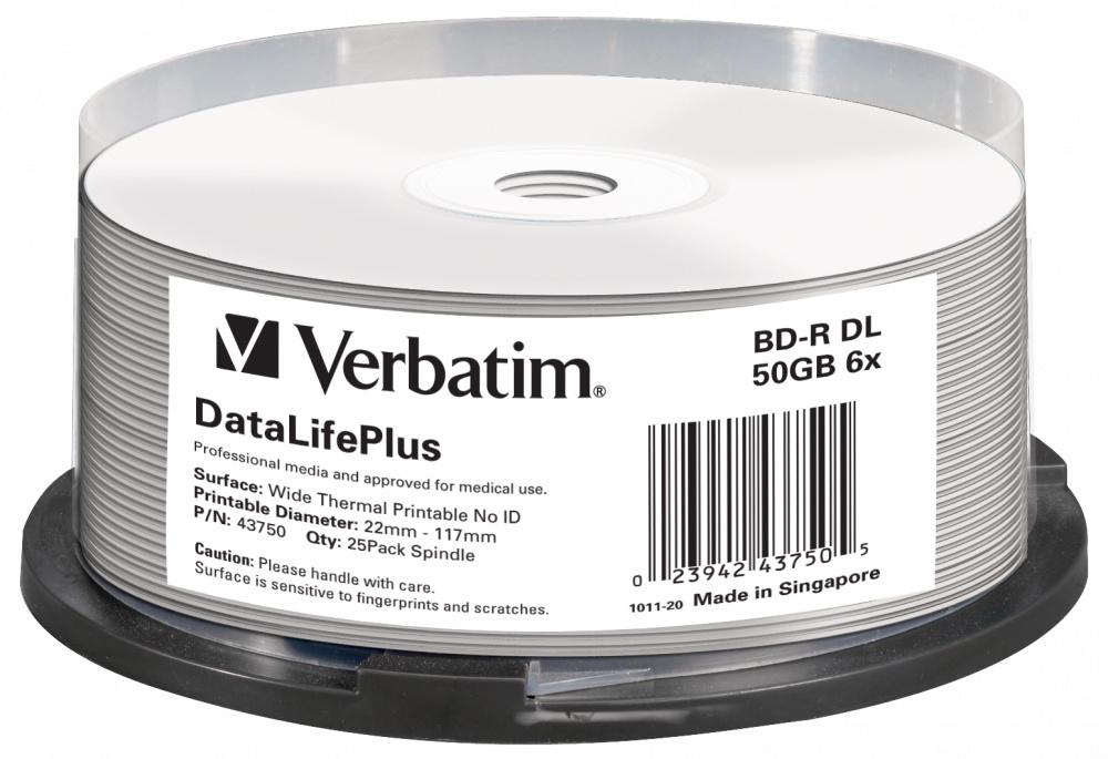 

Диск BD-R Verbatim 50Gb 6x Cake Box (25шт) Double Layer Printable (43750)