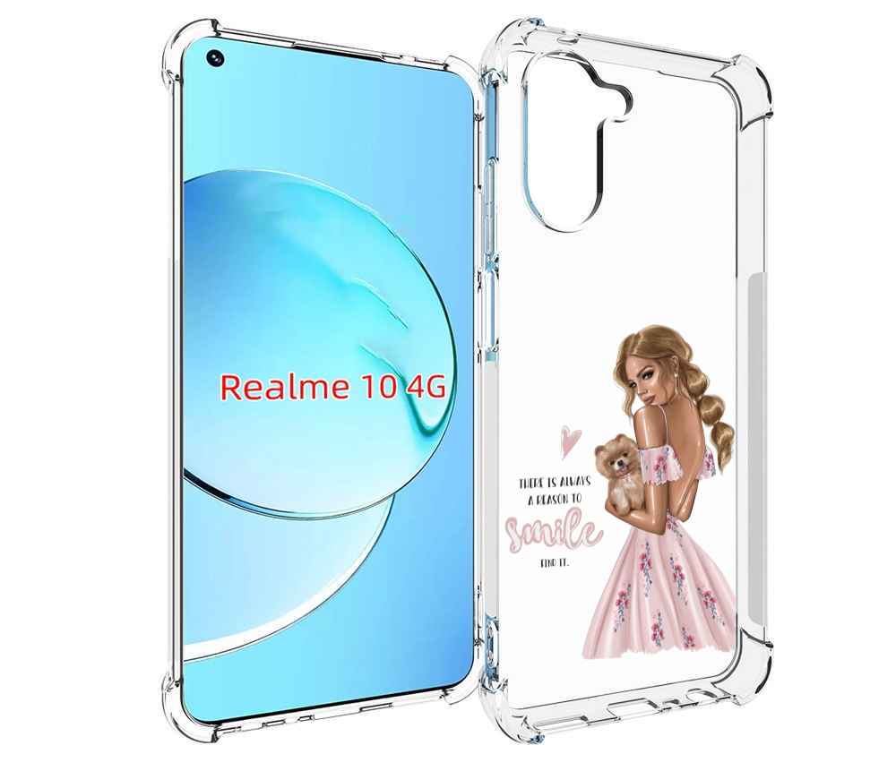 

Чехол MyPads Улыбайся-чаще женский для Realme 10, Прозрачный, Tocco