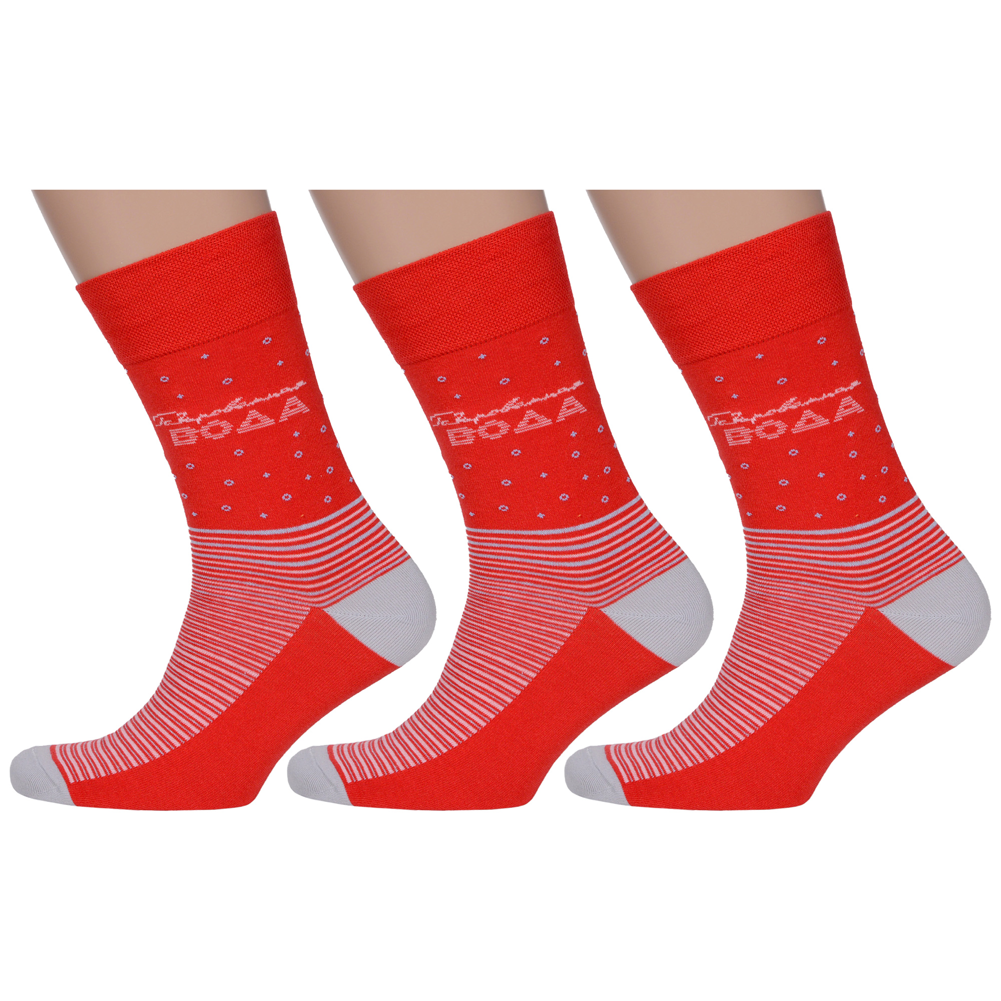 

Комплект носков мужских MoscowSocksClub msk3-М22 красных 27, Красный, msk3-М22