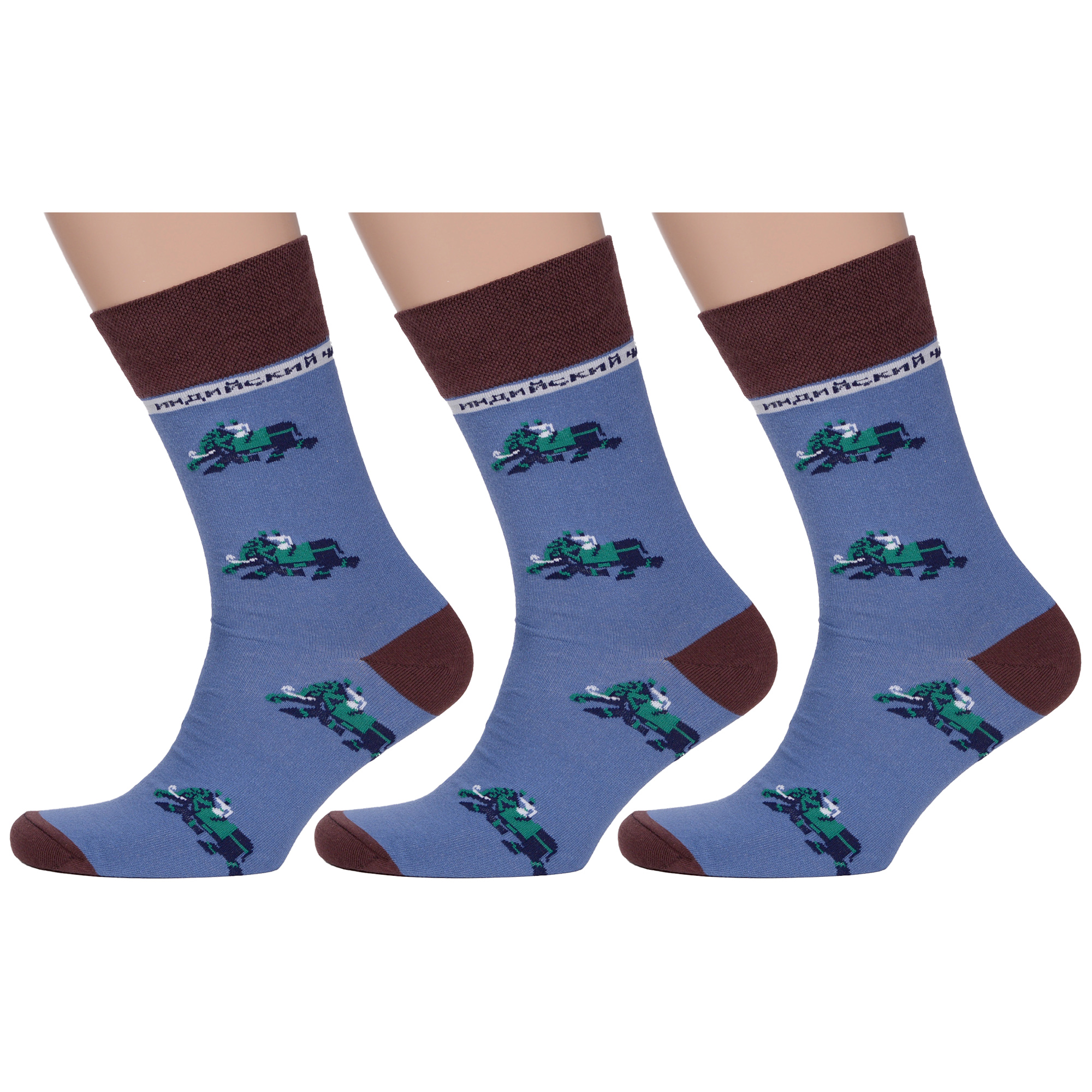 

Комплект носков мужских MoscowSocksClub msk3-М22 разноцветных 25, Синий;коричневый, msk3-М22