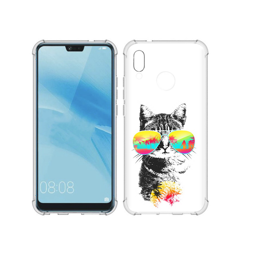 

Чехол MyPads Tocco для Huawei P20 Lite крутой кот (PT130405.51.425), Прозрачный, Tocco