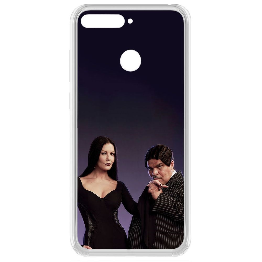 

Чехол-накладка Krutoff Clear Case Уэнсдей Аддамс - Мортиша и Гомес для Honor 7C