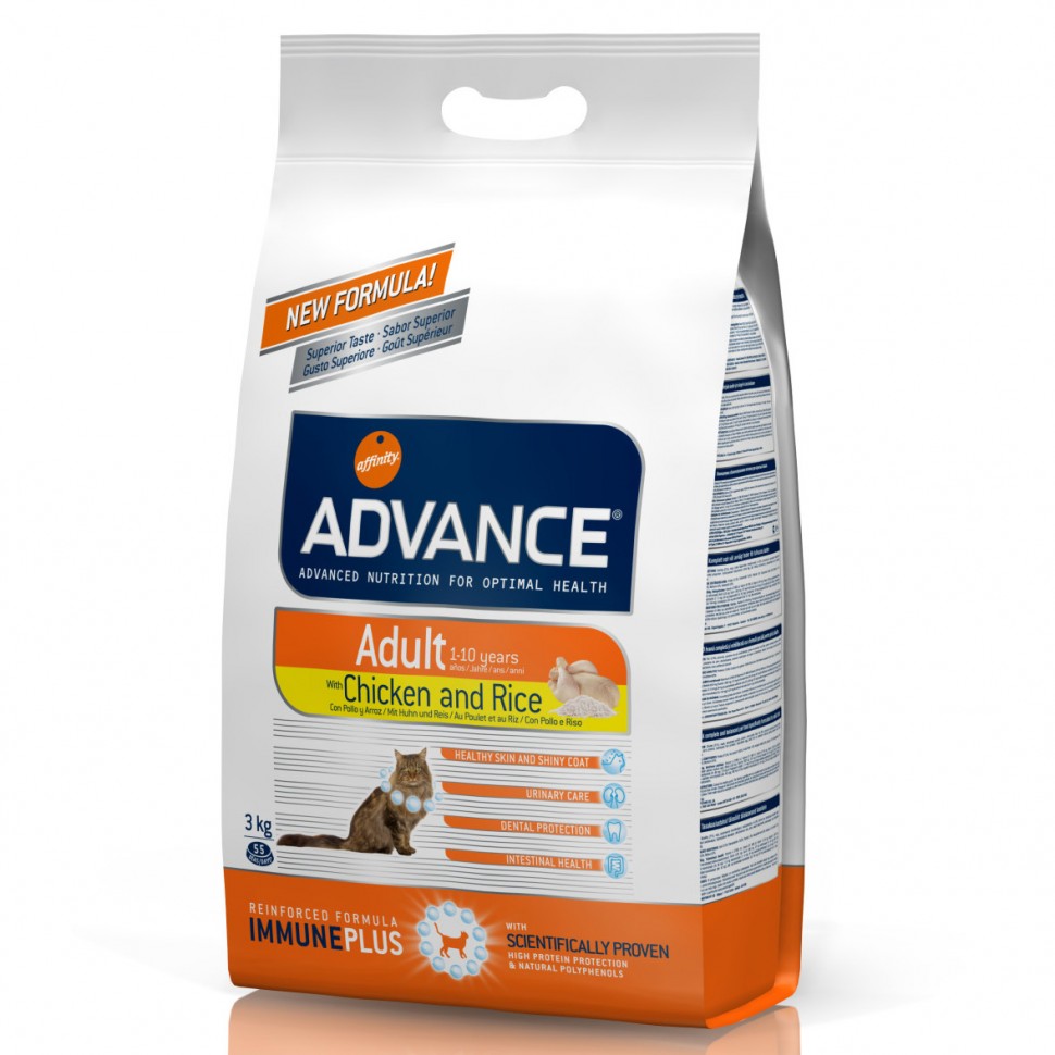 фото Сухой корм для кошек advance adult, курица и рис, 1,5кг