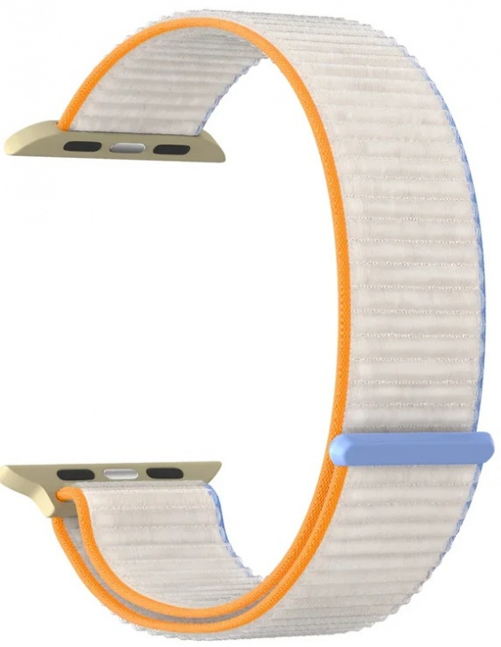 Ремешок Lyambda для Apple Watch 42/44mm VEGA White milk/ Blue/ Orange