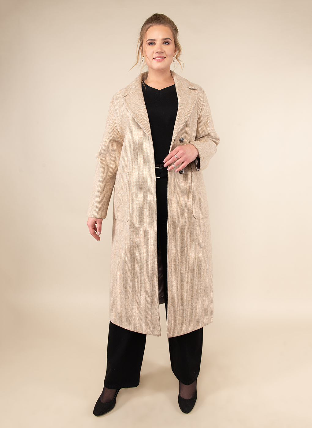 

Пальто женское Каляев 52226 бежевое 52 RU, 52226