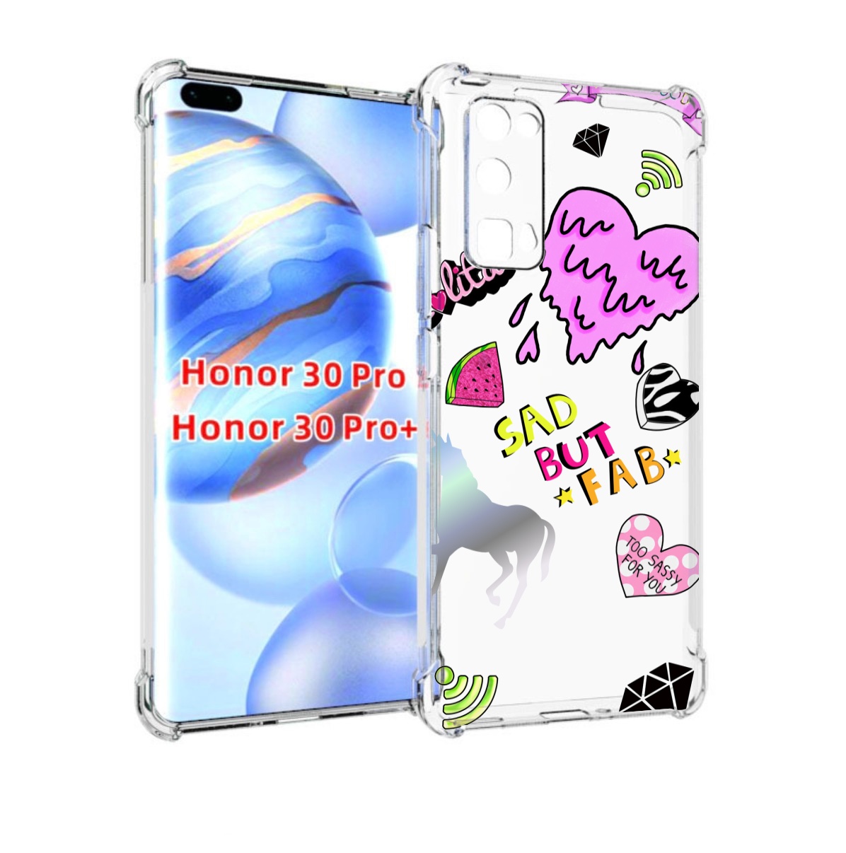 

Чехол бампер MyPads красивые-смайлики для Honor 30 Pro Honor, Прозрачный, Tocco