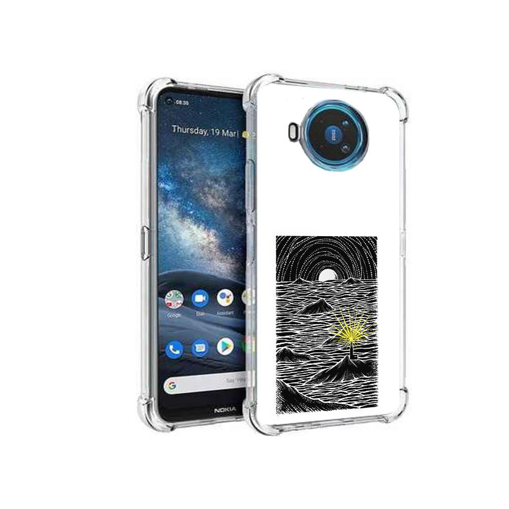

Чехол MyPads Tocco для Nokia X100 маяк в черно белом море (PT227057.109.460), Прозрачный, Tocco