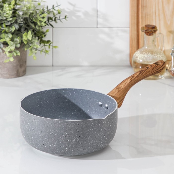 

Ковш Stella, 1,6 л, 15×8 см, пластиковая ручка, индукция, антипригарное покрытие, цвет сер
