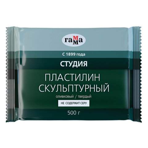 

Пластилин скульптурный Гамма арт. 221683, 500 г., оливковый, 5 шт., Зеленый