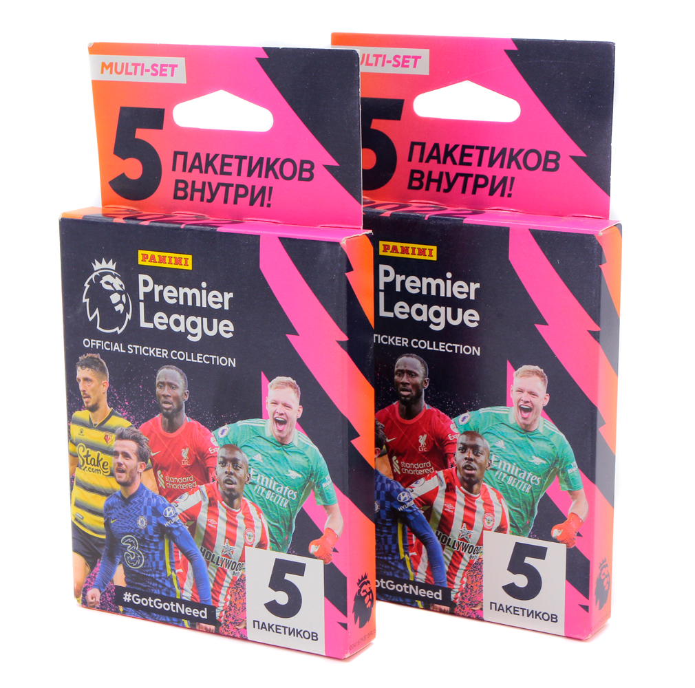 

2 блистера наклеек Panini "Premier League 2021-2022" (50 наклеек)