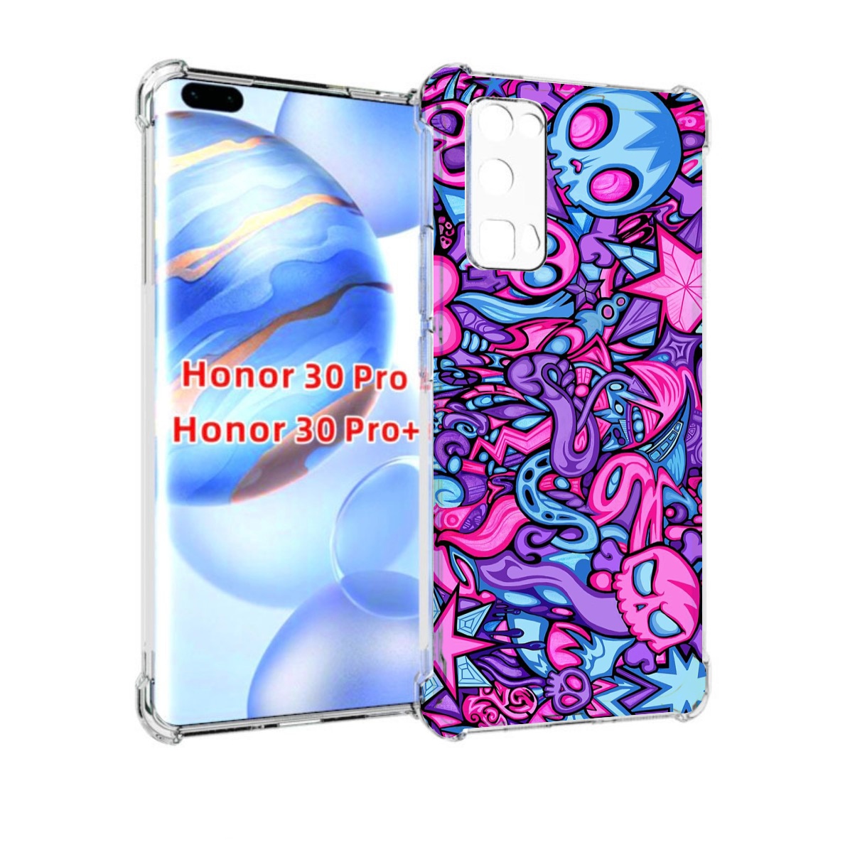 

Чехол бампер MyPads крутой-паттерн для Honor 30 Pro, Прозрачный, Tocco