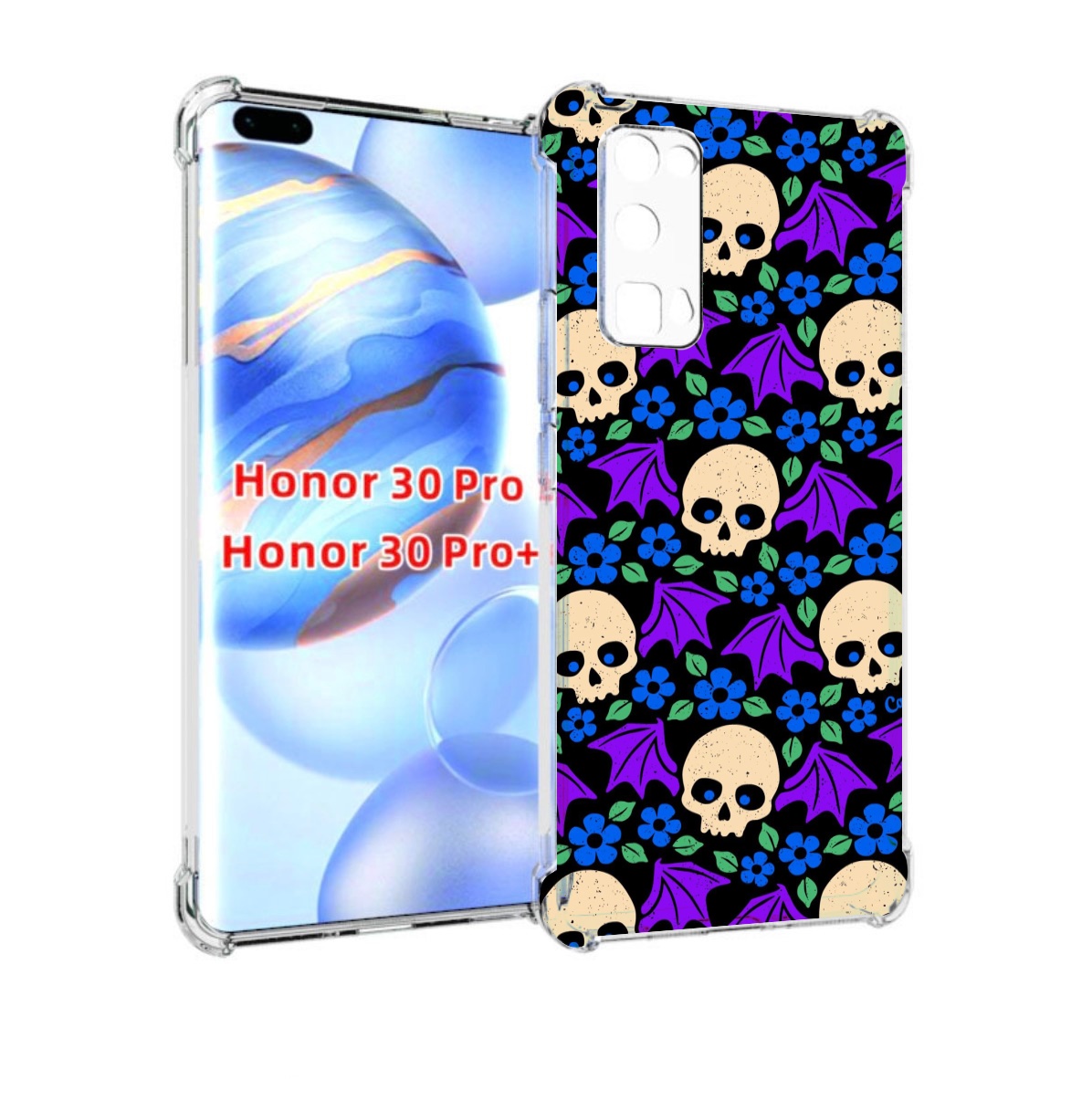

Чехол бампер MyPads крылатые черепа для Honor 30 Pro Honor, Прозрачный, Tocco