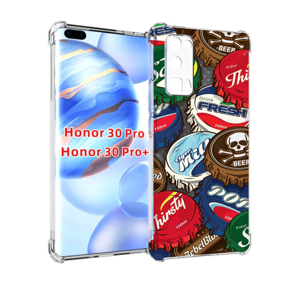 

Чехол бампер MyPads крышки от баночек для Honor 30 Pro Honor, Прозрачный, Tocco