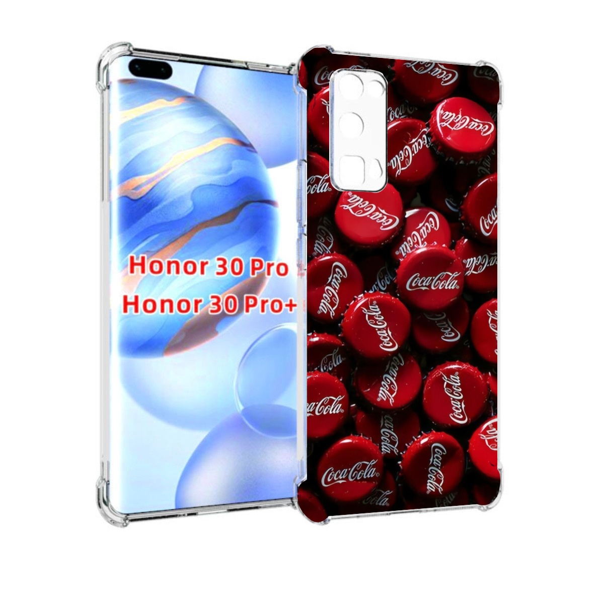 

Чехол бампер MyPads крышки от кокаколы для Honor 30 Pro, Прозрачный, Tocco