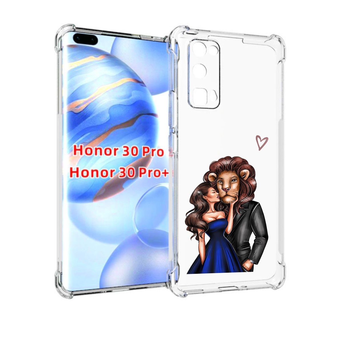 Чехол бампер MyPads лев-в-смокинге для Honor 30 Pro