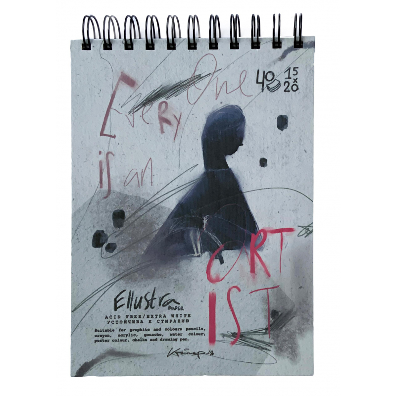 

Альбом д/рис и эскизов Kroyter 40л,150х200,спир,185гр,тв.пер.Ellustra,63808 1435800
