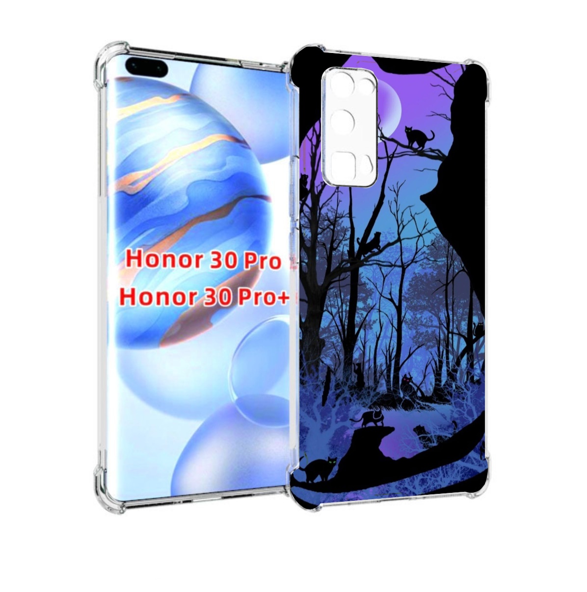 

Чехол бампер MyPads лес внутри кота для Honor 30 Pro Honor, Прозрачный, Tocco