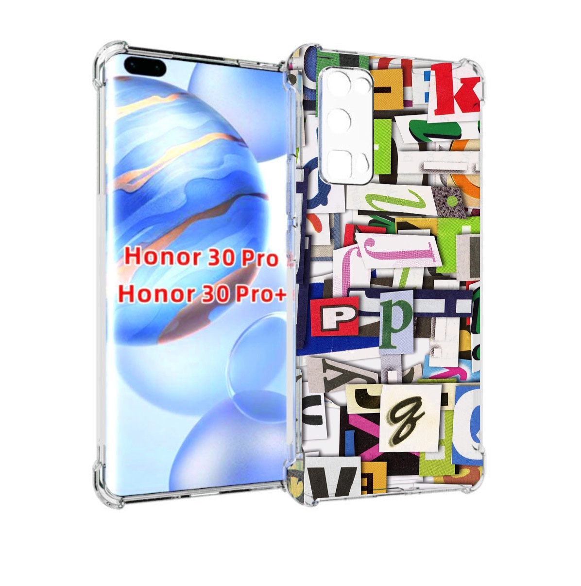 

Чехол бампер MyPads ломанные-буквы для Honor 30 Pro, Прозрачный, Tocco