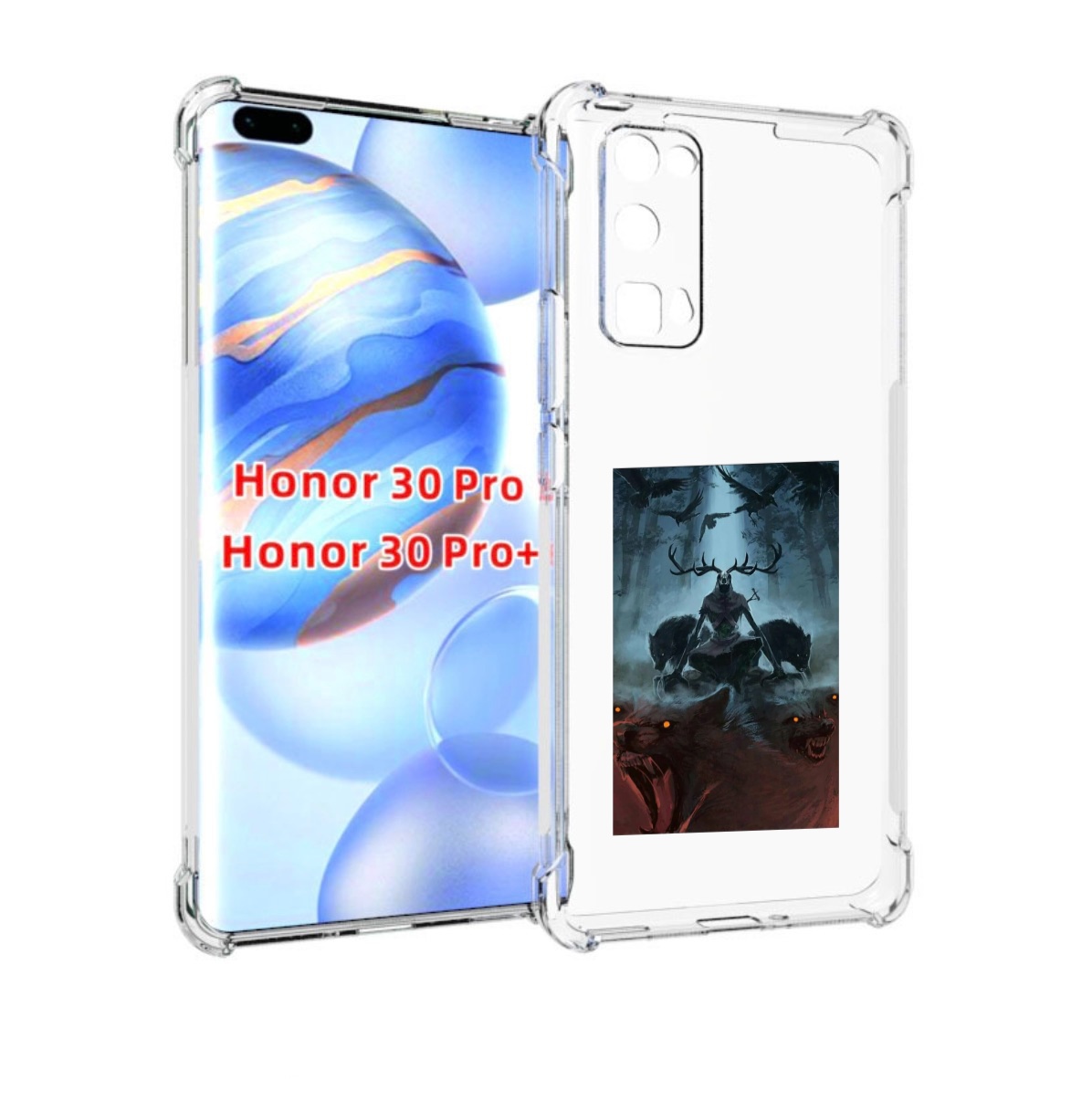 

Чехол бампер MyPads лось демон для Honor 30 Pro, Прозрачный, Tocco