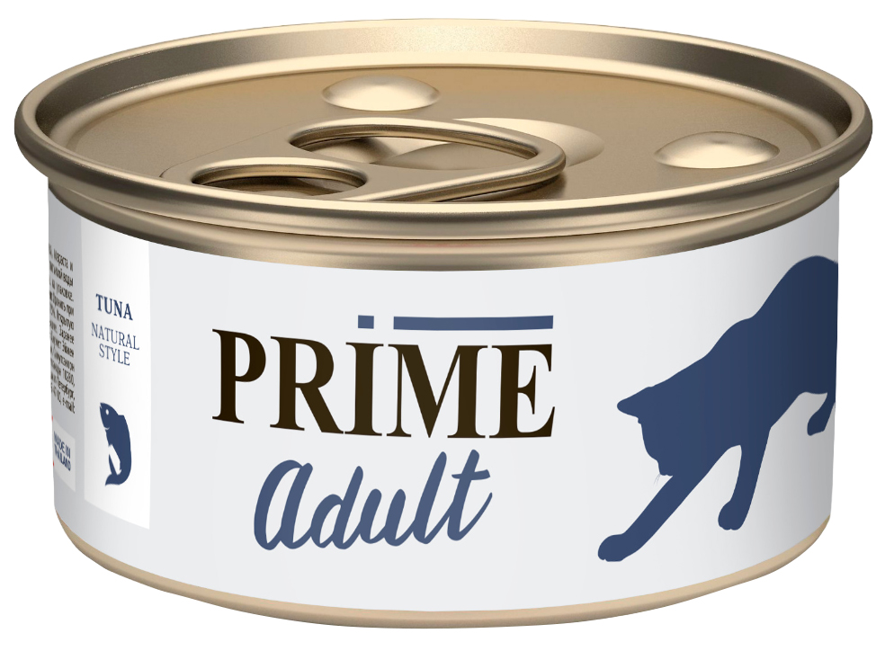 Консервы для кошек Prime Adult тунец в собственном соку, 70г