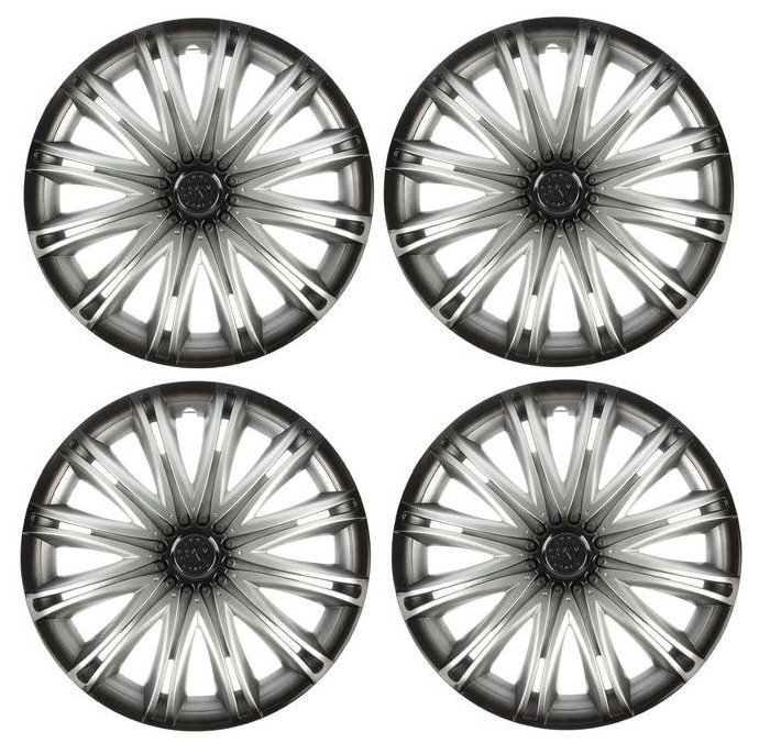 фото Колпаки колесные r15 "скай", серебристо-черный, набор 4 шт. torso