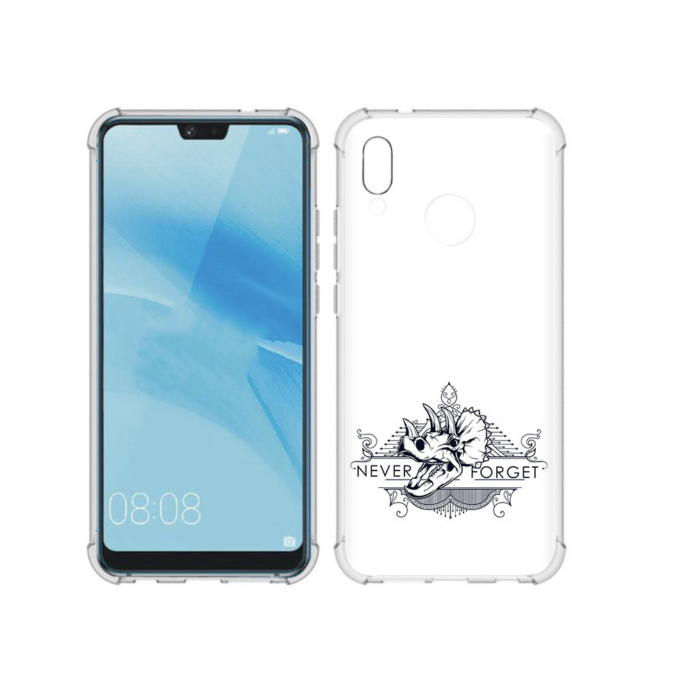 

Чехол MyPads Tocco для Huawei P20 Lite логотип носорога никогда не забуду, Прозрачный, Tocco