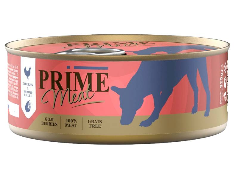 

Prime Курица с креветкой, филе в желе, для собак, 325 гр