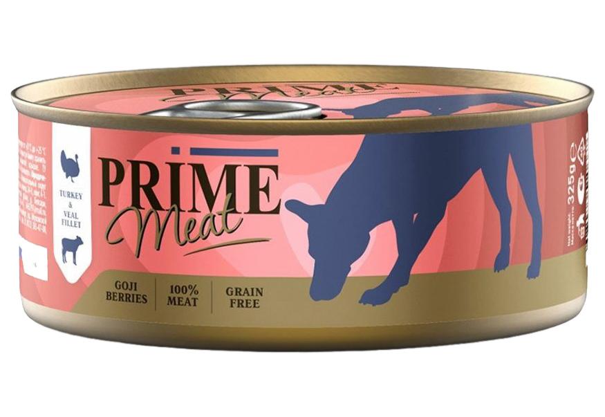 

Prime Индейка с телятиной, филе в желе, для собак , 325 гр