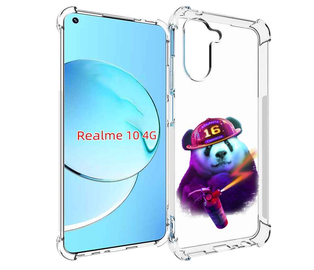 

Чехол MyPads Яркая панда детский для Realme 10, Прозрачный, Tocco