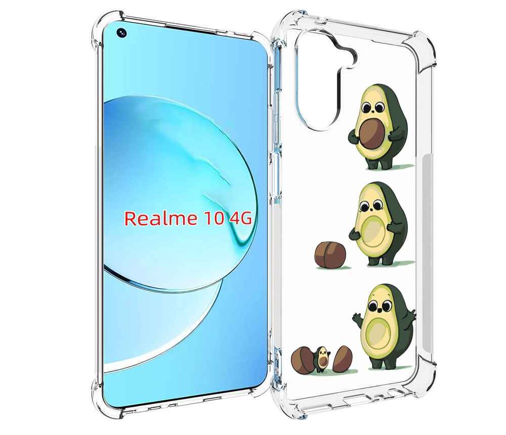 

Чехол MyPads авокадо-с-малышом для Realme 10, Прозрачный, Tocco