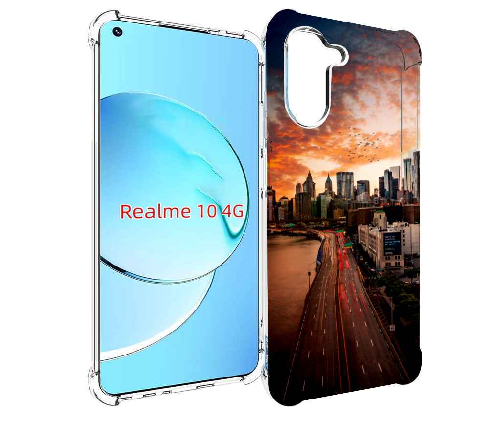 

Чехол MyPads американский город фото для Realme 10, Прозрачный, Tocco