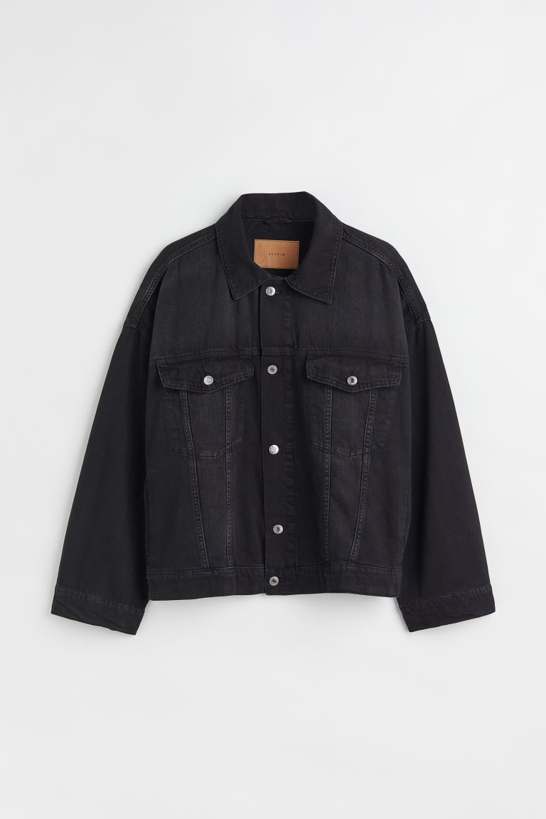 Джинсовая куртка женская H&M 1026872002 черная XL (доставка из-за рубежа)