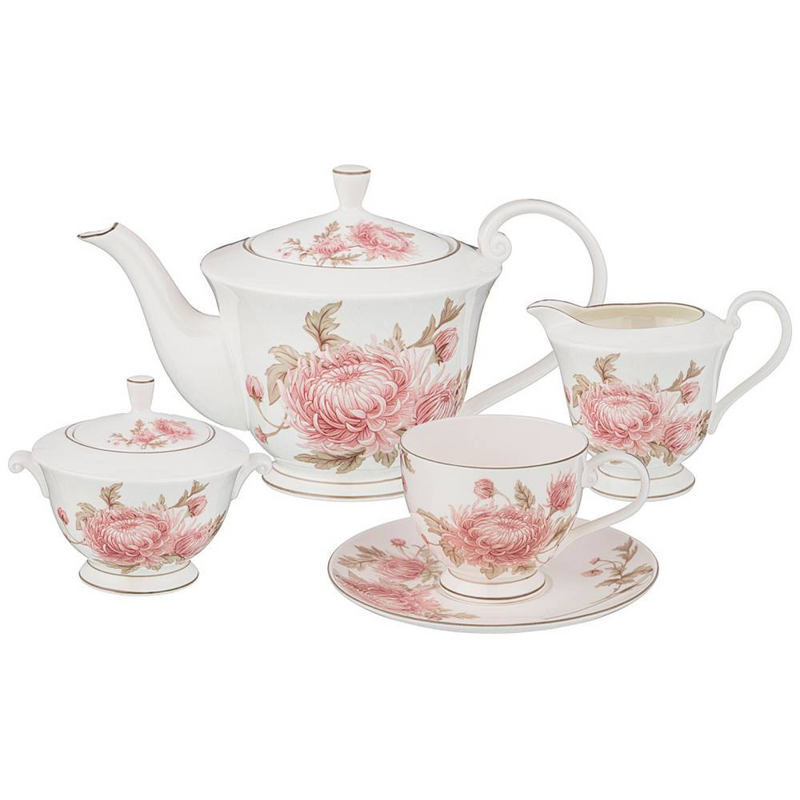 

Чайный сервиз с чайником, "Астра" Lefard, на 6 персон, 264-1010, Розовый