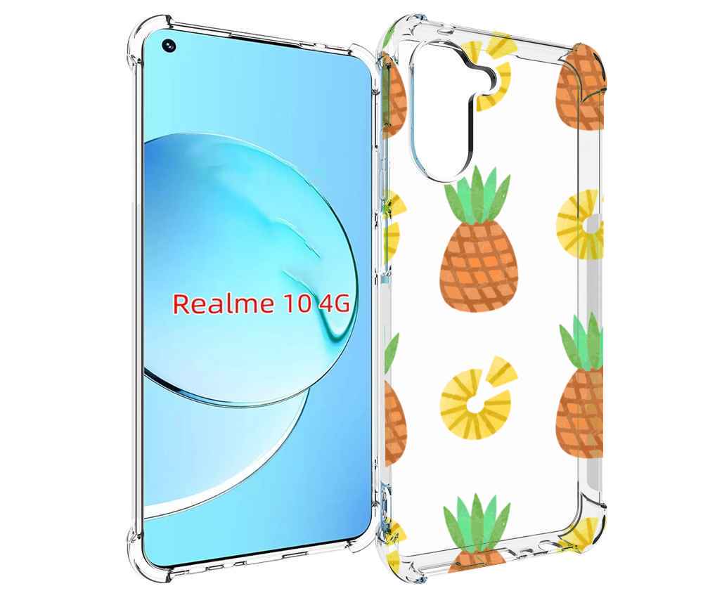 

Чехол MyPads ананасики для Realme 10, Прозрачный, Tocco