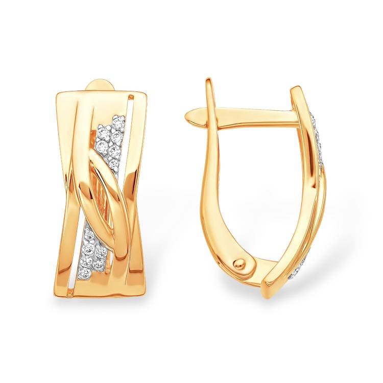 

Серьги из золота ЯХОНТ Золотой 2717948, фианит, 2717948