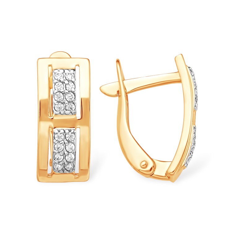 

Серьги из красного золота ЯХОНТ Золотой 2717952, фианит, 2717952