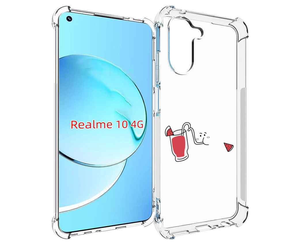 

Чехол MyPads арбузный-напиток для Realme 10, Прозрачный, Tocco
